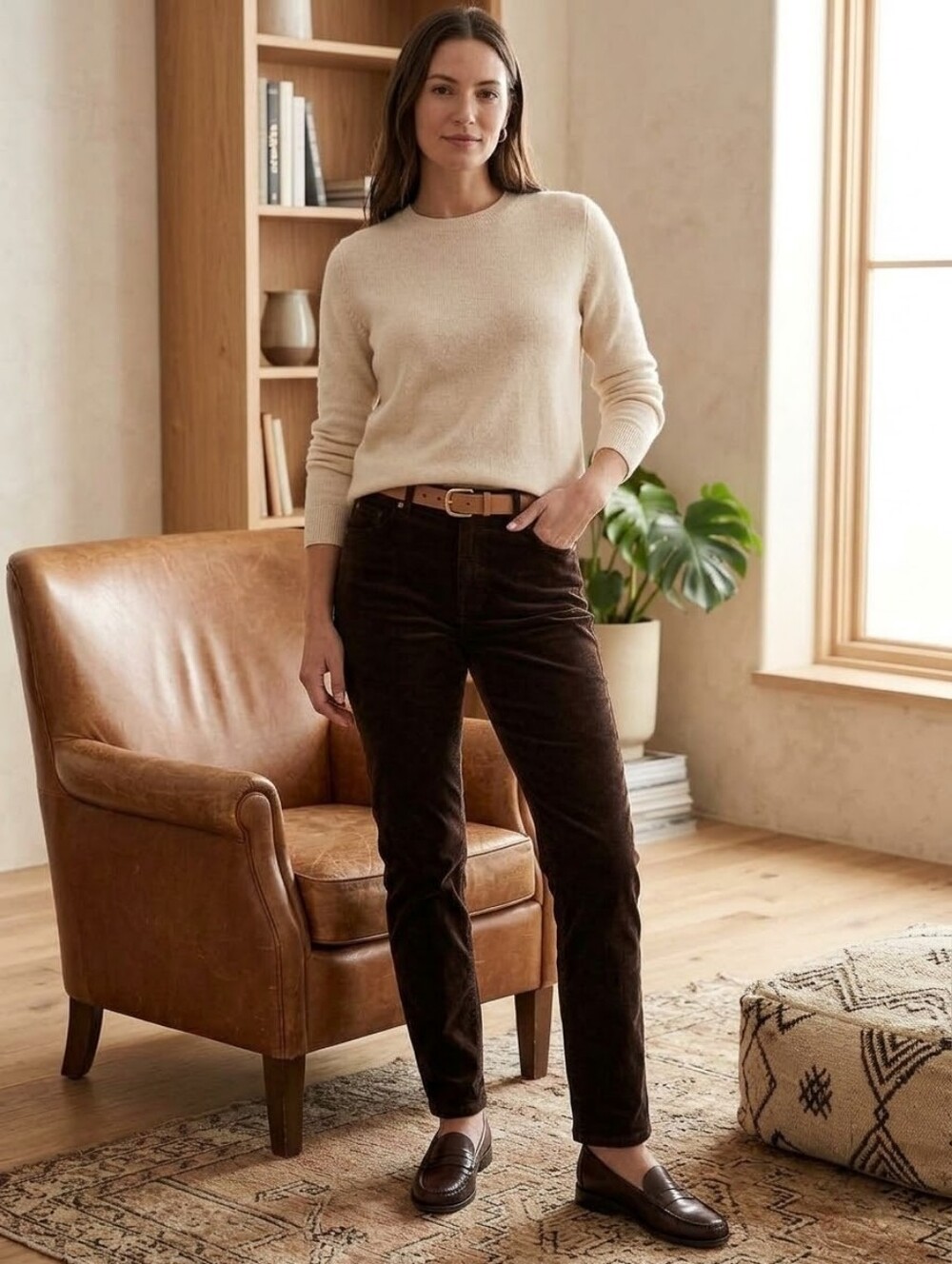J.Jill Women’s Size 12 Petite Brown Corduroy Velvet Stretch Pants Straight Leg